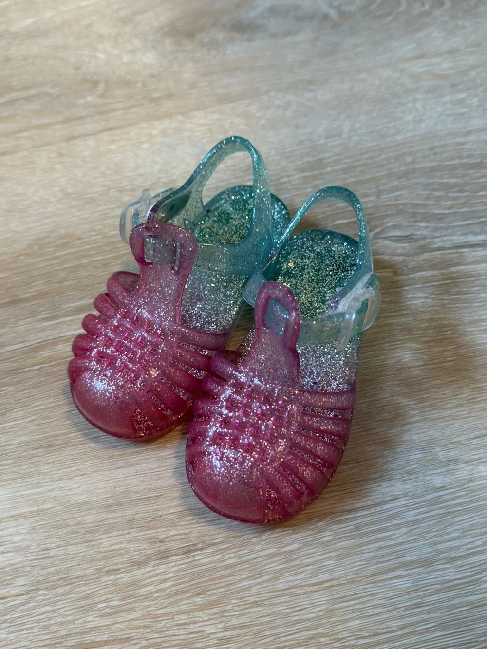 Toddler Girl Jelly Pop Sandals - Pink and Teal